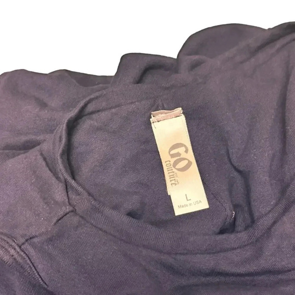 Go Couture Blouson Jersey Knit Navy Blue Maxi Dress Women's L NWOT - Picture 6 of 10